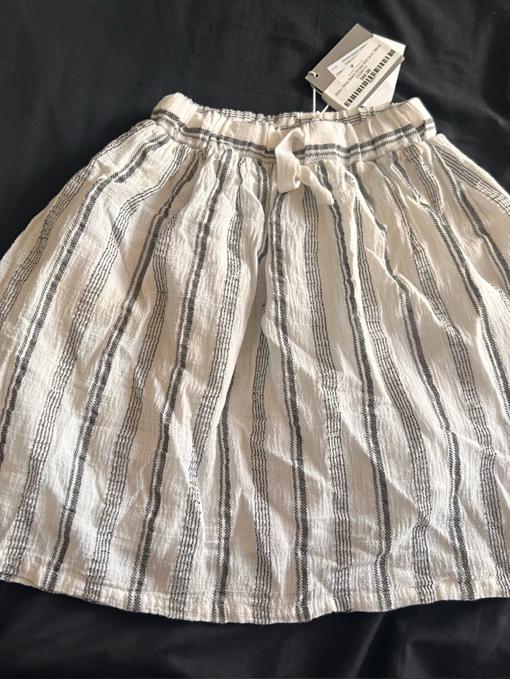 Girls Cream and Black Striped Summer Skirt